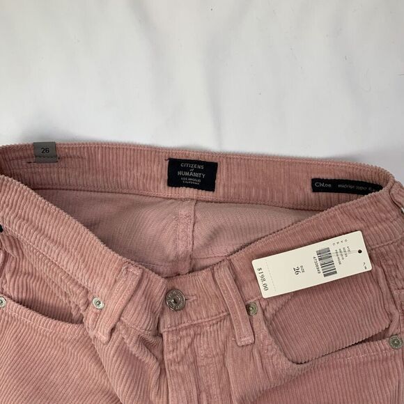 Citizens of Humanity Chloe Super Flare Corduroy Pants Jeans 26 Tall Rose Pink 70 - Picture 7 of 13